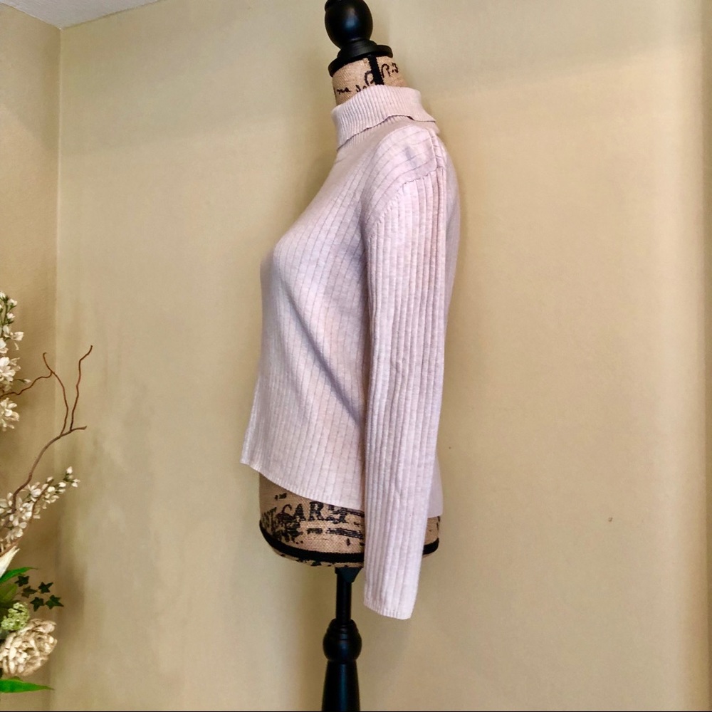 ~Talbots~ sand tan turtleneck long sleeve top - Picture 3 of 4